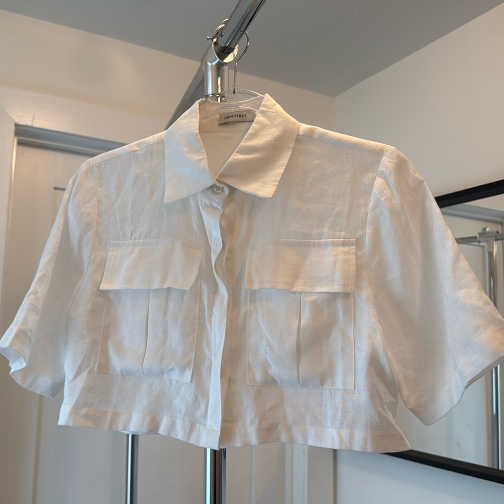 Parentezi linen Crop Top